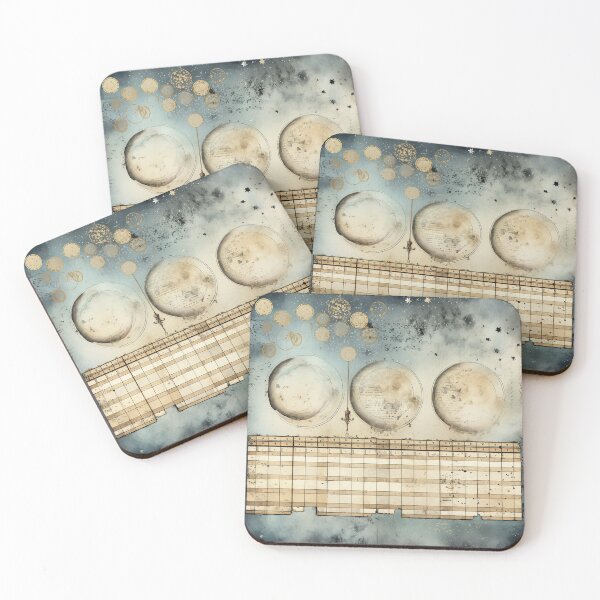 Item preview, Retro Moon Phase Almanac - Nostalgic Celestial Elegance designed and sold by Silver Medal.