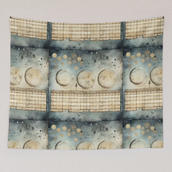 Item preview, Retro Moon Phase Almanac - Nostalgic Celestial Elegance designed and sold by Silver Medal.