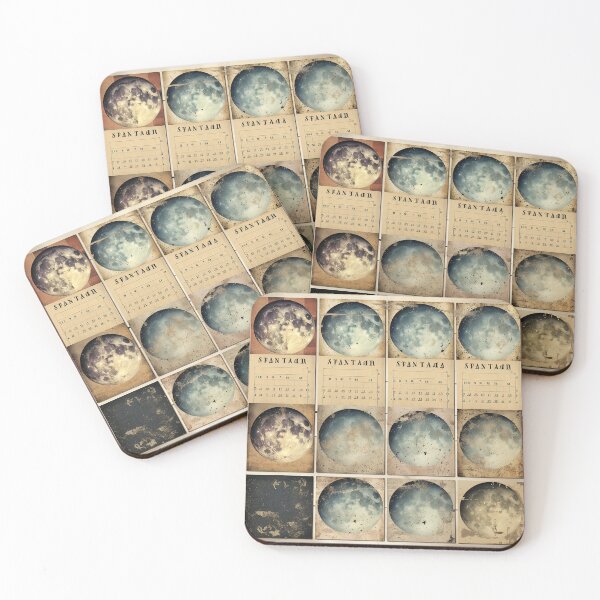 Item preview, Classic Lunar Phases - Retro Celestial Calendar Print designed and sold by Silver Medal.