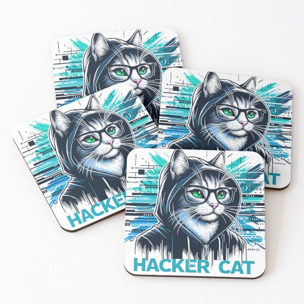 Artikelvorschau, Hacker Cat – Lustige Tiere – Geek Cat Programmer #5 entworfen und verkauft von InkCraftHouse.