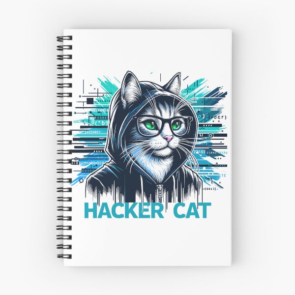 Item preview, Hacker Cat - Funny Animals - Geek Cat Programmer #5 designed and sold by InkCraftHouse.