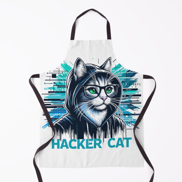 Item preview, Hacker Cat - Funny Animals - Geek Cat Programmer #5 designed and sold by InkCraftHouse.