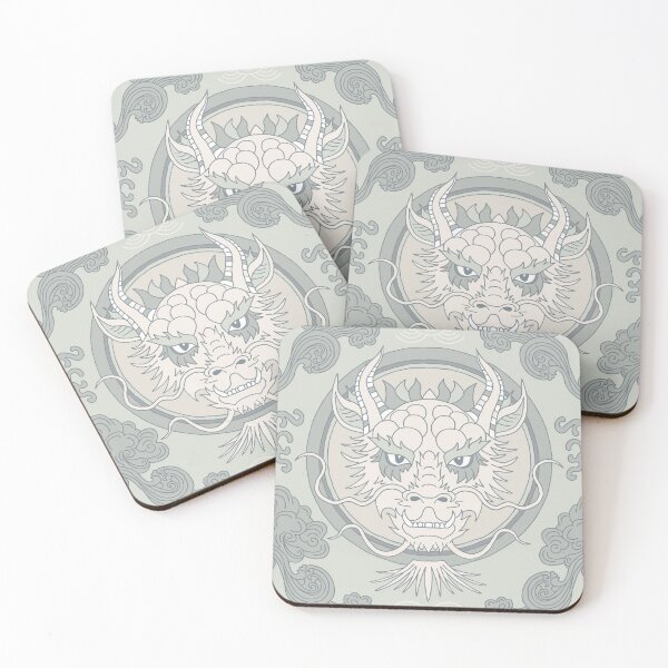 Item preview, Chinese dragon and clouds in neutral colors designed and sold by colorofmagic.