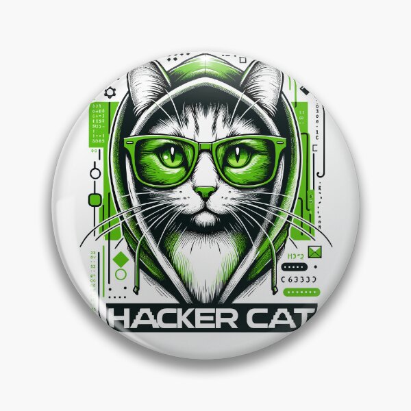 Item preview, Hacker Cat - Funny Animals - Geek Cat Programmer #6 designed and sold by InkCraftHouse.