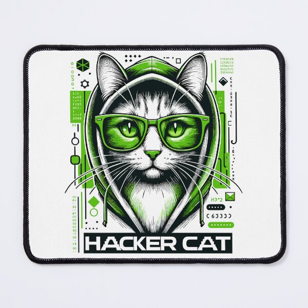 Item preview, Hacker Cat - Funny Animals - Geek Cat Programmer #6 designed and sold by InkCraftHouse.