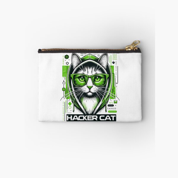 Item preview, Hacker Cat - Funny Animals - Geek Cat Programmer #6 designed and sold by InkCraftHouse.