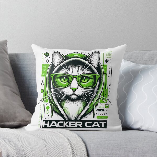 Artikelvorschau, Hacker Cat – Lustige Tiere – Geek Cat Programmer #6 entworfen und verkauft von InkCraftHouse.