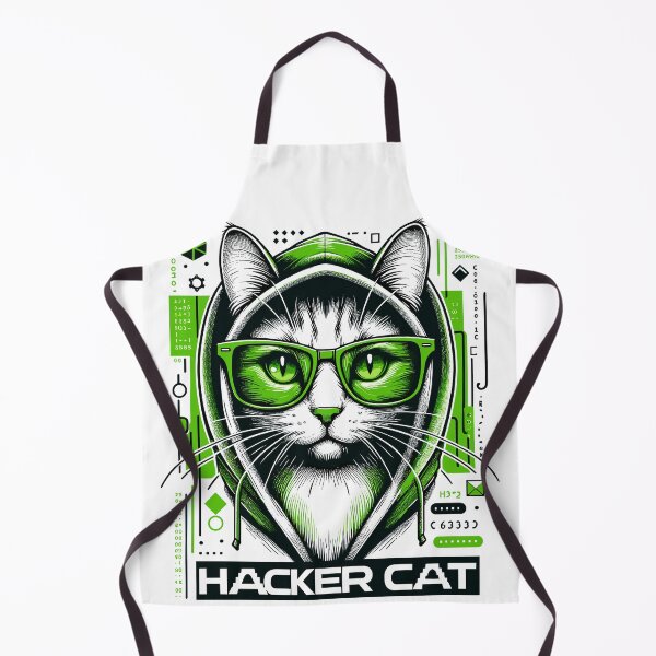 Item preview, Hacker Cat - Funny Animals - Geek Cat Programmer #6 designed and sold by InkCraftHouse.