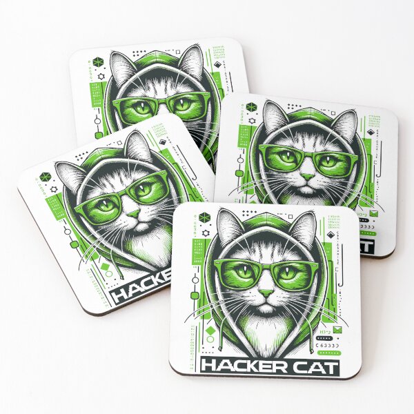 Artikelvorschau, Hacker Cat – Lustige Tiere – Geek Cat Programmer #6 entworfen und verkauft von InkCraftHouse.