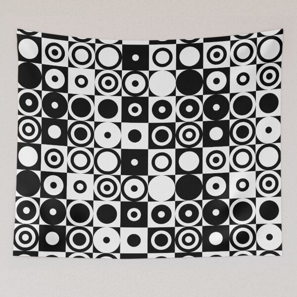 Item preview, Vasarely Inspired Optical Black and White designed and sold by Shapes-Mania.