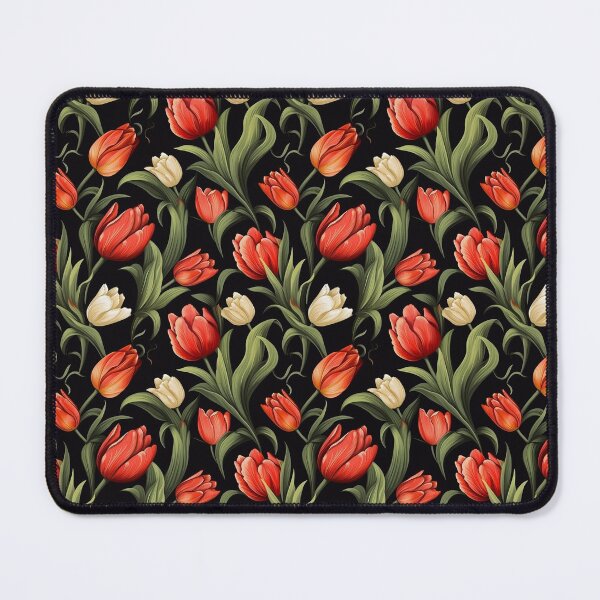 Item preview, Red and White Tulip Flower Seamless Pattern designed and sold by CreatureHouse95.
