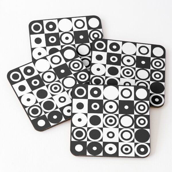 Item preview, Vasarely Inspired Optical Black and White designed and sold by Shapes-Mania.