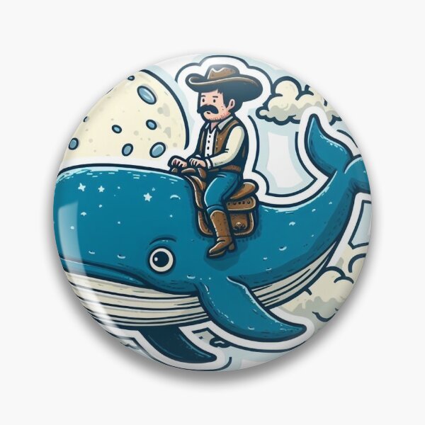 Item preview, Cowboy Riding A Whale in The Sky designed and sold by StickeroozShop.