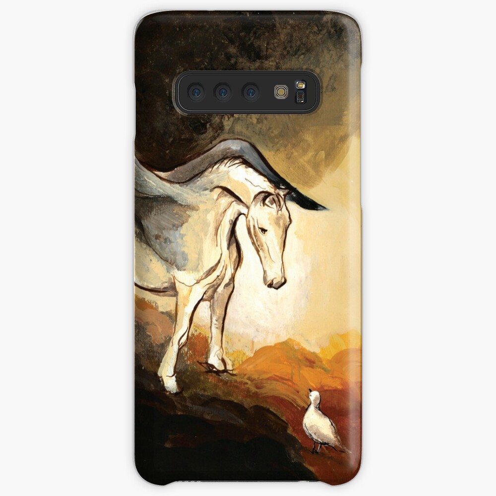 Winged horse with seagull - Silver Stream Children's Book illustration Case & Skin for Samsung Galaxy