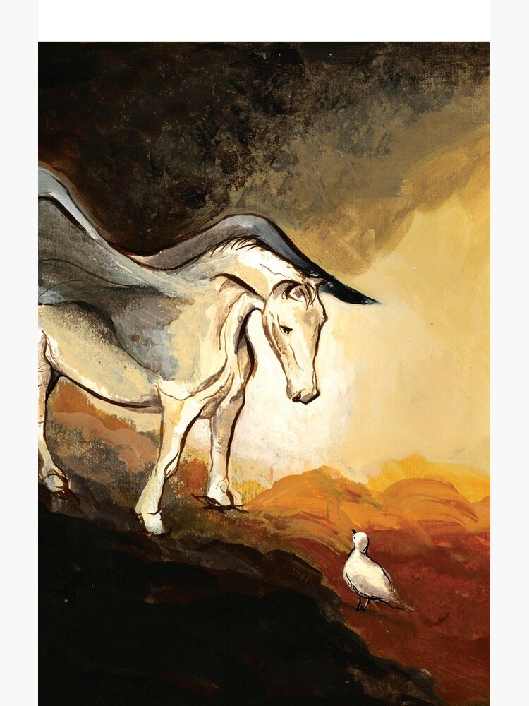 Winged horse with seagull - Silver Stream Children's Book illustration by CatarinaGarcia