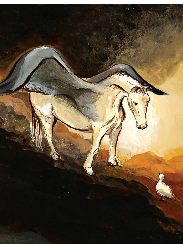 Winged horse with seagull - Silver Stream Children's Book illustration by CatarinaGarcia