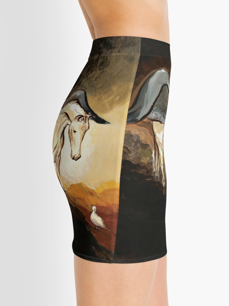 Alternate view of Winged horse with seagull - Silver Stream Children's Book illustration Mini Skirt