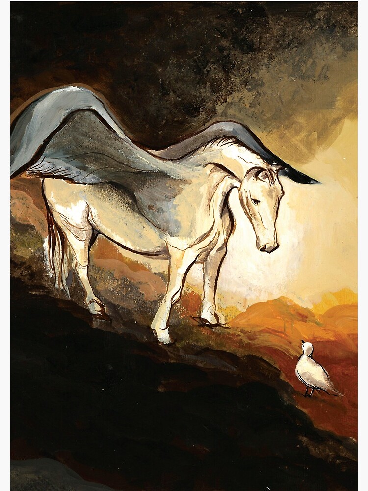 Winged horse with seagull - Silver Stream Children's Book illustration by CatarinaGarcia