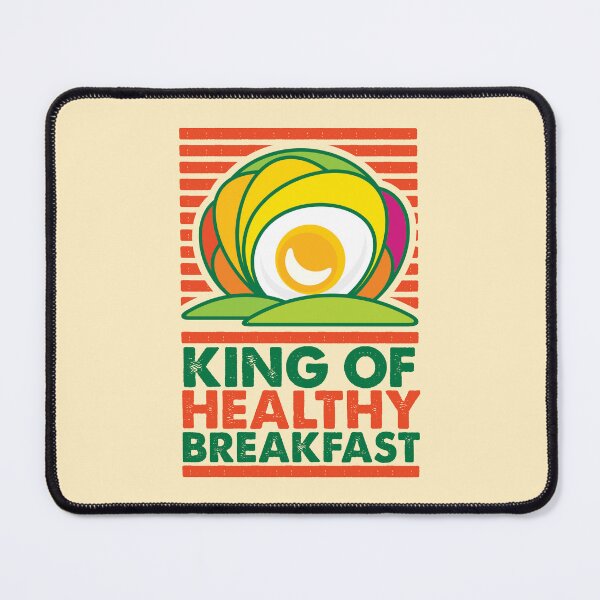 Item preview, King of Healthy Breakfast Poster Design with as Egg Rising From the Sky designed and sold by Wiggly Lines.