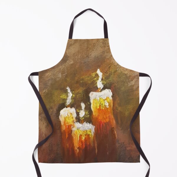 Item preview, 3 lit candles painting on black background designed and sold by WorldOfWendyArt.
