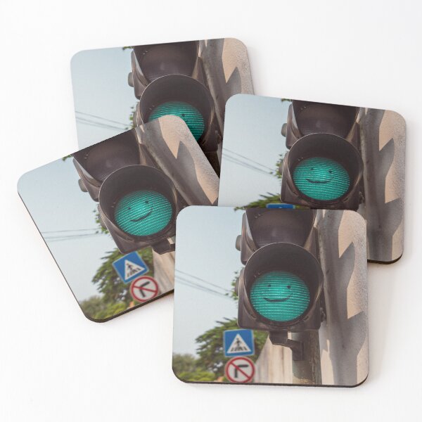 Item preview, A smiling traffic light in Lisbon - photo designed and sold by CineWanderlust.
