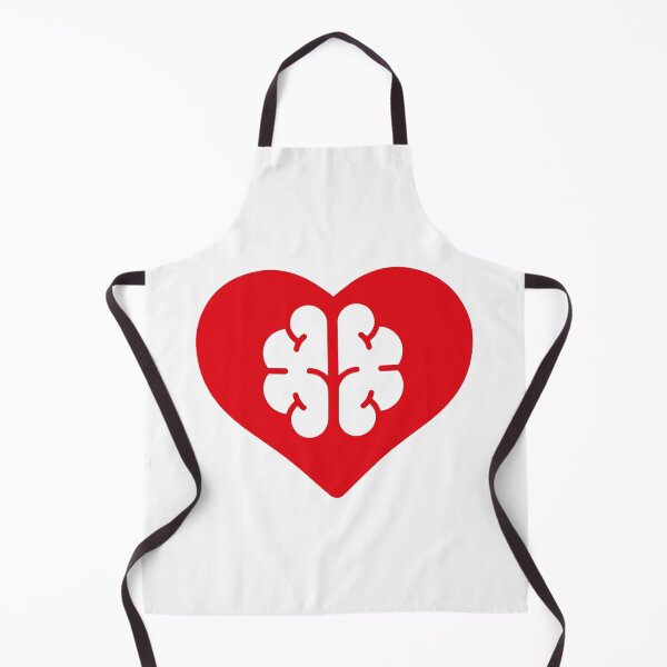 Item preview,  Brain and heart isolated. Brain in love. Conflict between emotions and rationality. Icon or logo. Red color. Simple modern design. Valentine's day designed and sold by paolboa.