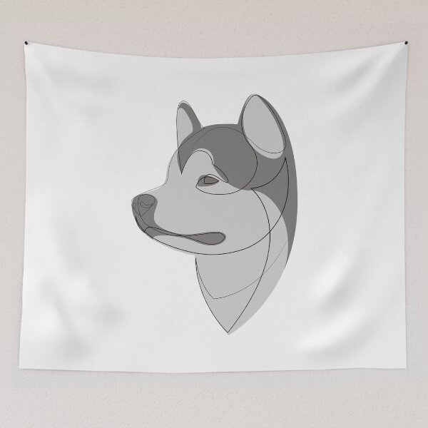 Item preview, Alaskan Malamute - continuous line drawing designed and sold by addillum.