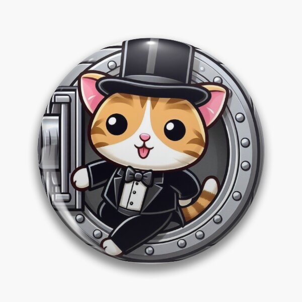 Item preview, Cute Rich Tuxedo Kitty Cat In A Safe  designed and sold by StickeroozShop.