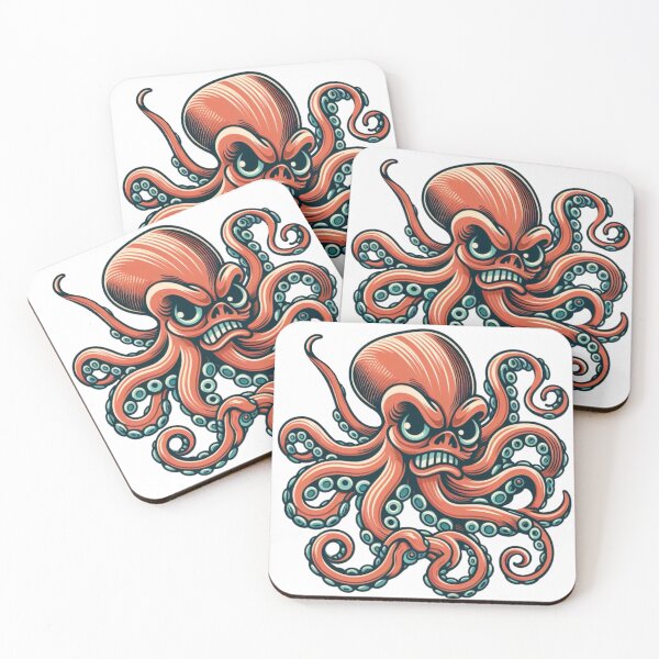 Artikelvorschau, Wütender Oktopus Kraken Flash Tattoo Art Design entworfen und verkauft von BrianSaysDesign.
