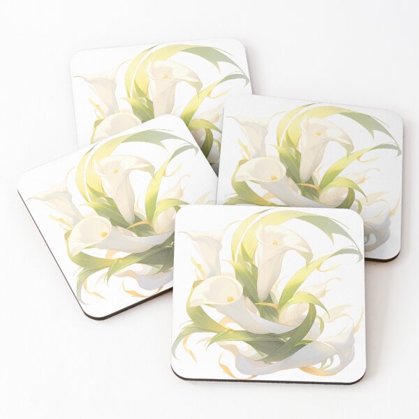 Item preview, Calla Lily with Twisting Green Leaves designed and sold by BouquetlikeLove.