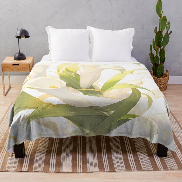 Item preview, Calla Lily with Twisting Green Leaves designed and sold by BouquetlikeLove.