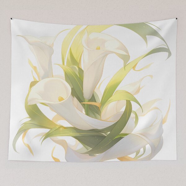 Item preview, Calla Lily with Twisting Green Leaves designed and sold by BouquetlikeLove.