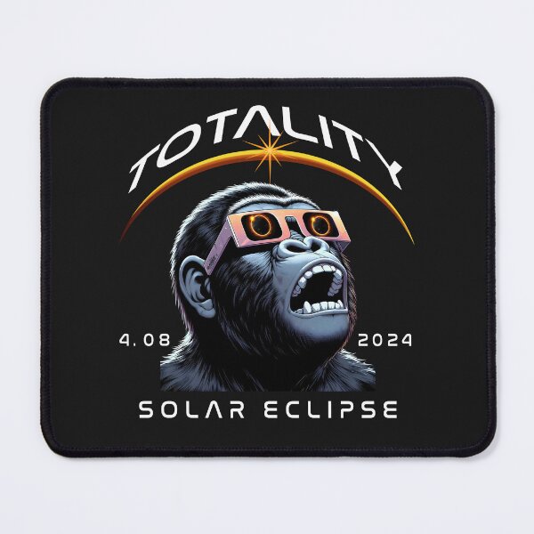 Item preview, Totality, a Gorilla wearing sunglasses looking at the Total Solar Eclipse, Funny Wild Animal Eclipse Viewing Party 2024. designed and sold by jeyel7.
