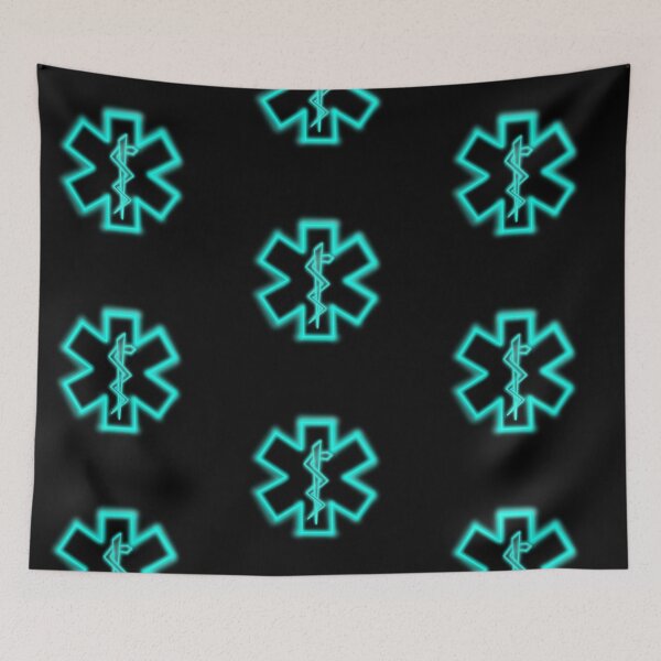 Item preview, Turquoise Neon Medical Star of Life designed and sold by Mothrrr.