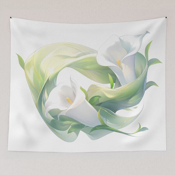 Item preview, Flowing scarf with Calla Lily designed and sold by BouquetlikeLove.