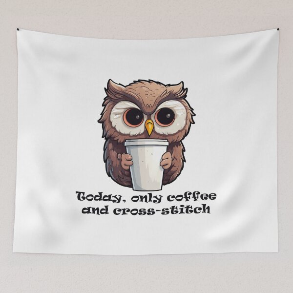 Item preview, Today, only coffee and cross-stitch designed and sold by Vikycialp.