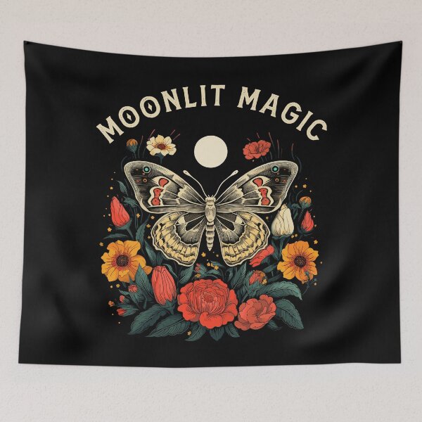 Item preview, Moth With Flowers And Moonlight Magic designed and sold by CosyTeal.