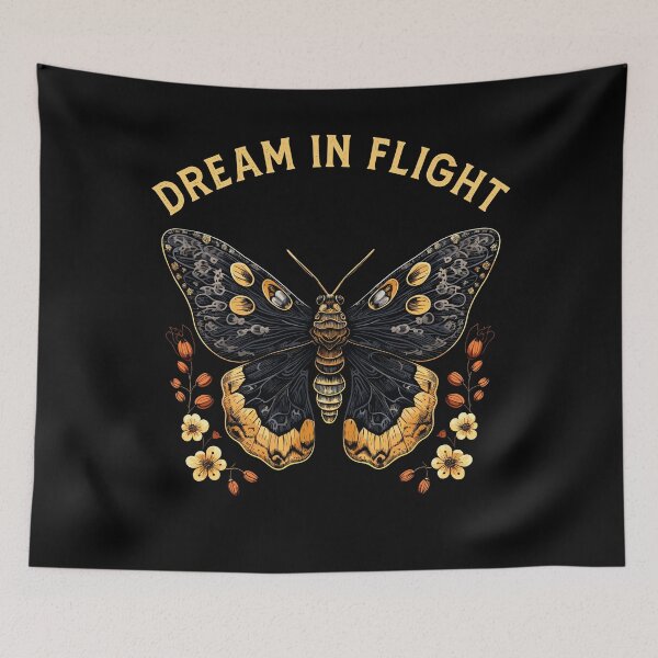 Item preview, Moth With Flowers Dream In Flight designed and sold by CosyTeal.