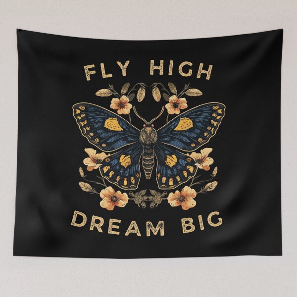 Item preview, Moth With Flowers Fly High Dream Big designed and sold by CosyTeal.