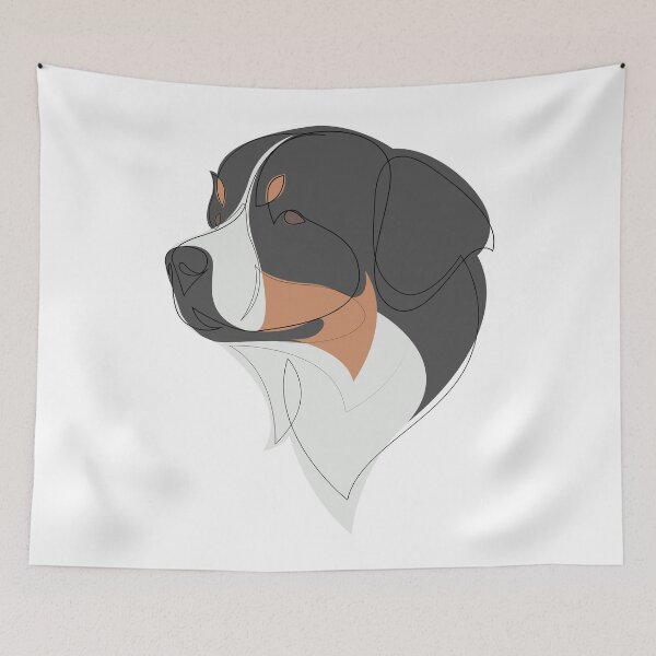 Item preview, Bernese Mountain Dog - continuous line designed and sold by addillum.