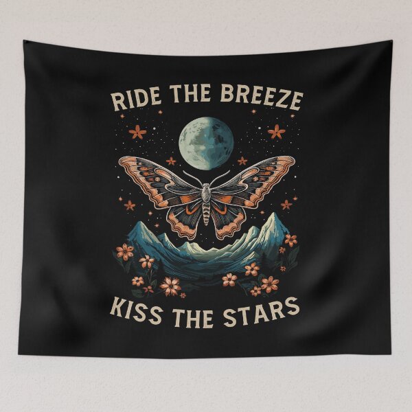 Item preview, Moth With Flowers Kiss The Stars designed and sold by CosyTeal.