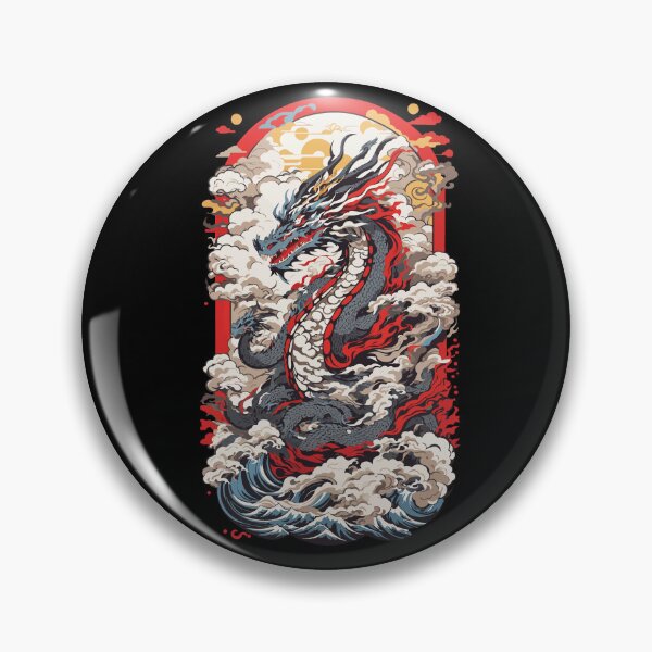 Item preview, Japan Dragons Ukiyo-e Retro Art Design designed and sold by LuminOrb.