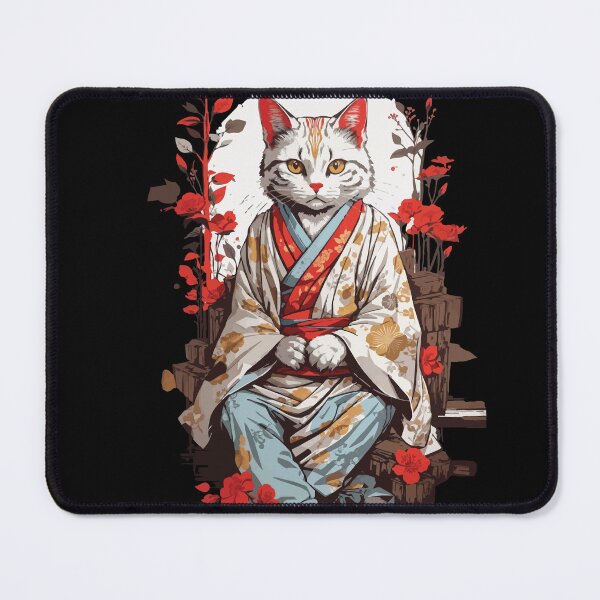 Item preview, Japanese Kimono Cat Ukiyo-e Cat Design designed and sold by LuminOrb.