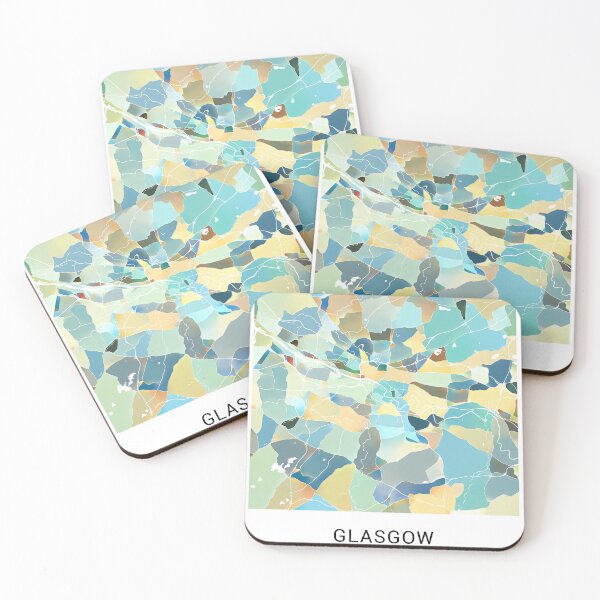 Item preview, Glasgow UK Named City Map - Pastel Color Scheme designed and sold by StylishStacks.