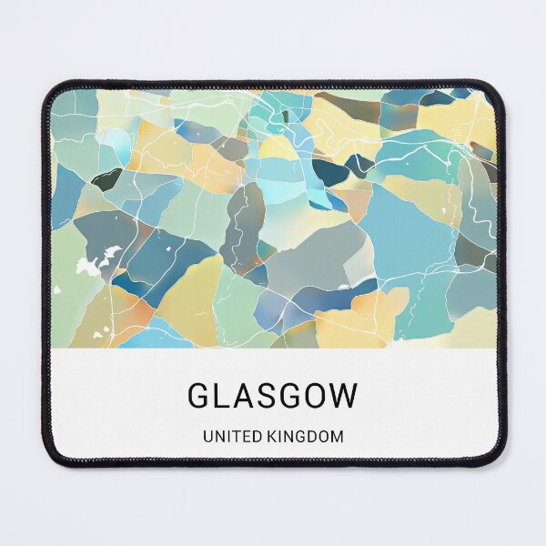Item preview, Glasgow UK Named City Map - Pastel Color Scheme designed and sold by StylishStacks.