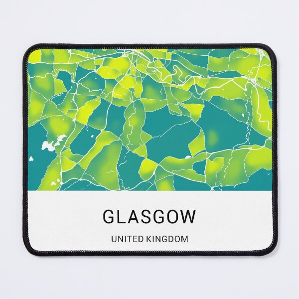 Item preview, Glasgow UK Named City Map - Green-Yellow Duotone designed and sold by StylishStacks.