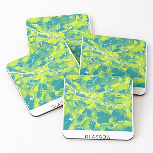 Item preview, Glasgow UK Named City Map - Green-Yellow Duotone designed and sold by StylishStacks.