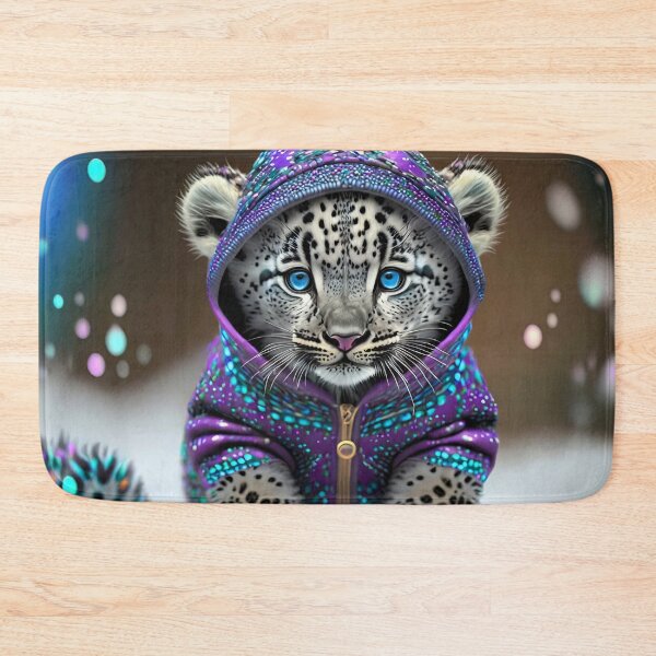 Item preview, Baby Snow Leopard In Purple Jacket designed and sold by JohnXD247.