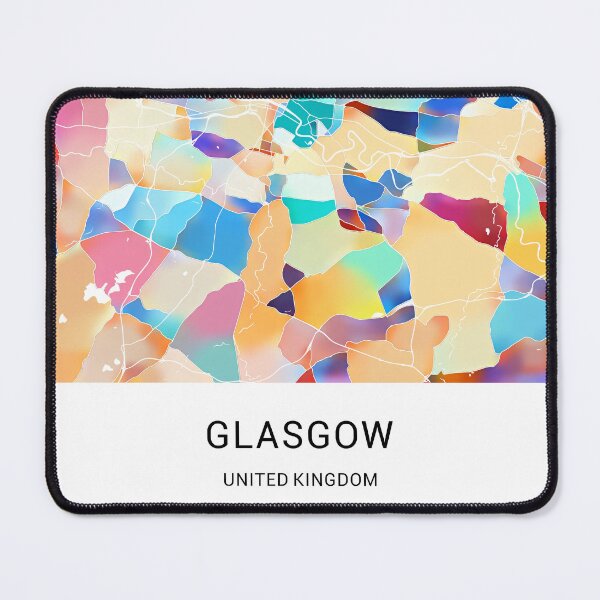 Item preview, Glasgow UK Named City Map - Tropical Rainbow Scheme designed and sold by StylishStacks.