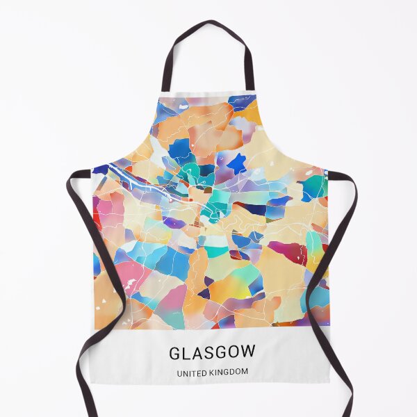 Item preview, Glasgow UK Named City Map - Tropical Rainbow Scheme designed and sold by StylishStacks.